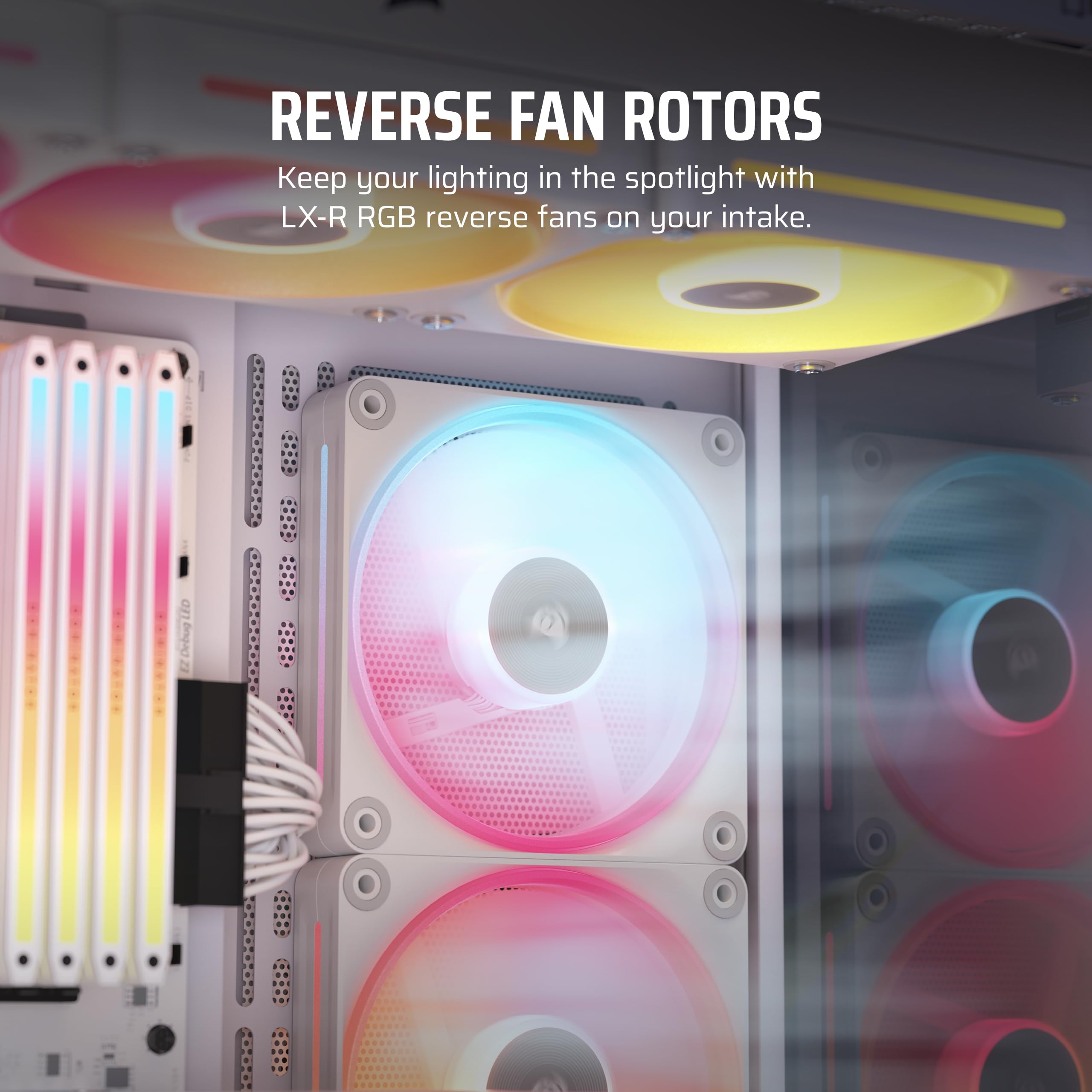 CORSAIR iCUE Link LX120-R RGB 120mm PWM Reverse Fan – Single Fan