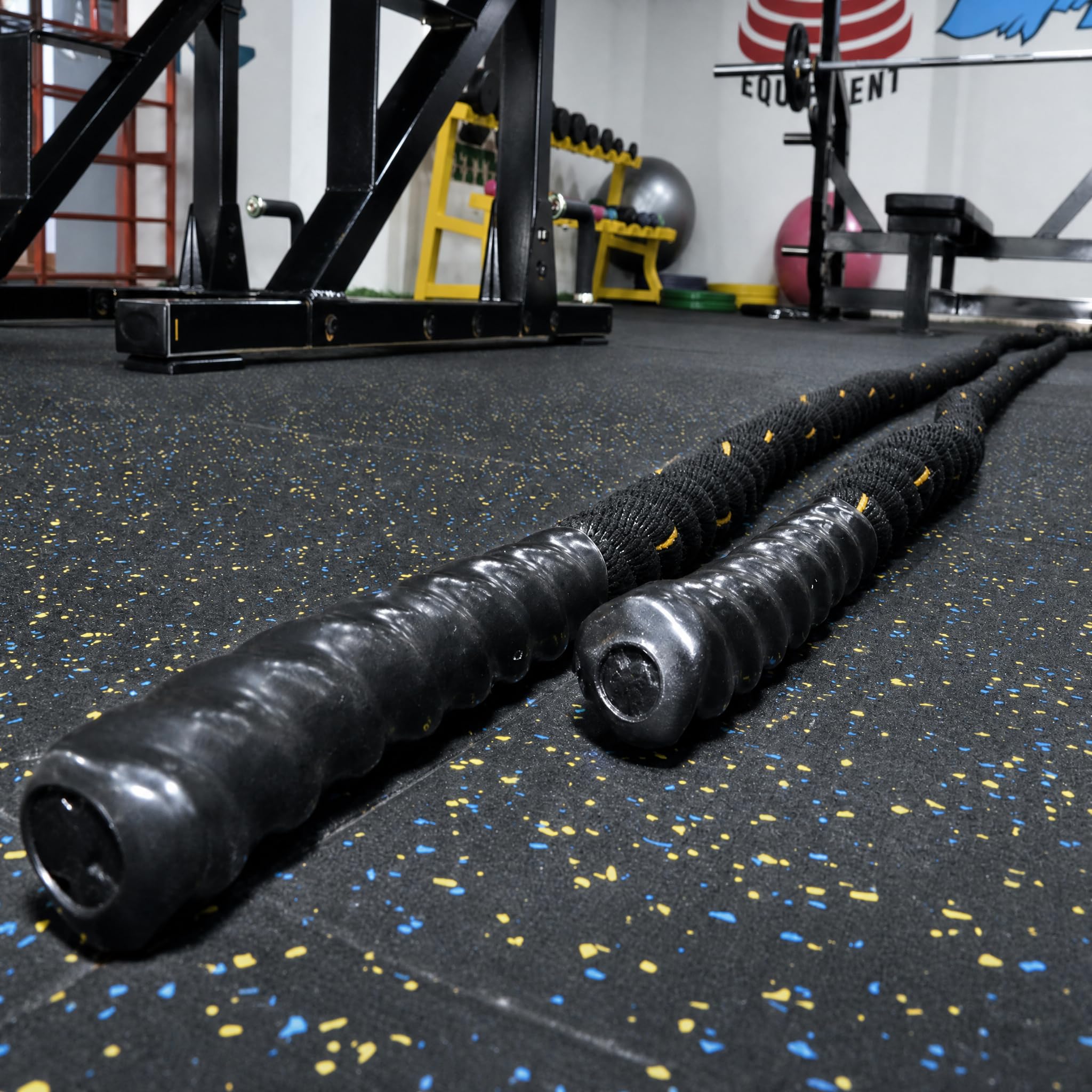 Fitvids - Battle Rope 3,8/5 cm di Diametro in Poli Dacron Lunghezza 0,9 m, 11,2 m, 15,2 m, Corde Pesanti per Palestra a casa e Allenamento