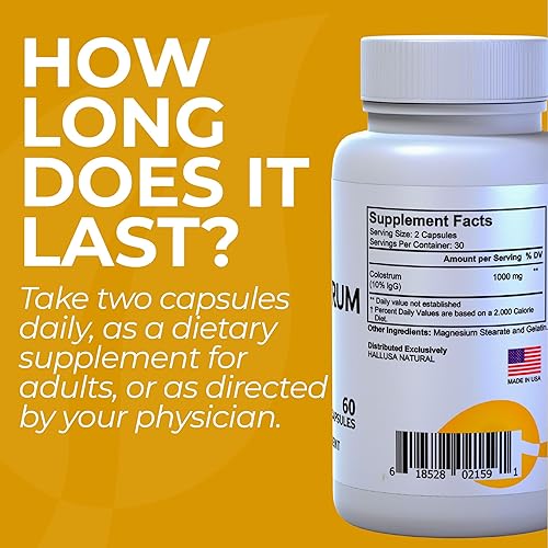 Miniatura 7 de Calostro - Calostro, apoya un sistema inmune saludable, rendimiento atlético, alto nivel de inmunoglobulinas - 60 cápsulas - Suministro para 30 días