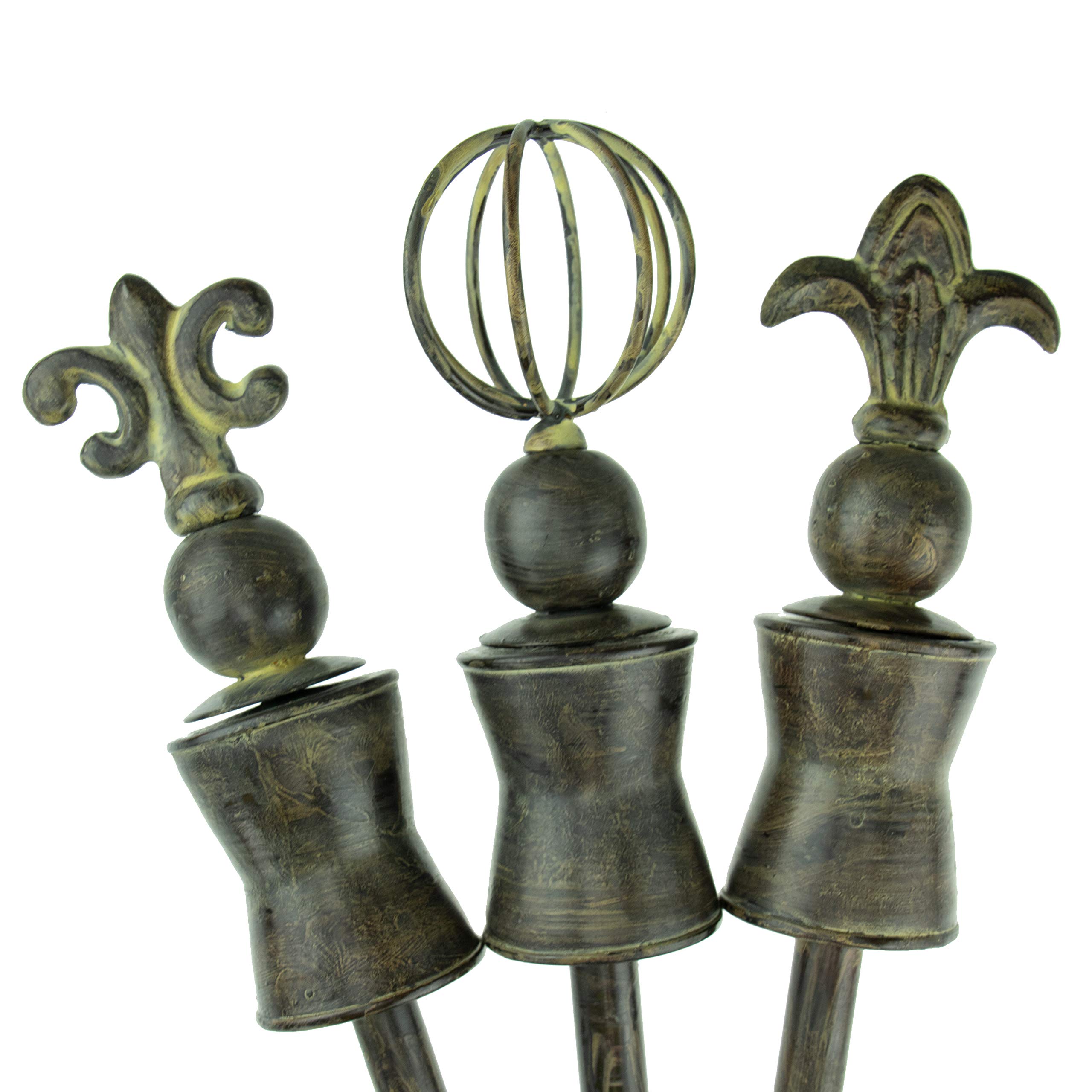 Clever Garden Heavy Duty Decorative Hose Guide - Spherical, Floral, Crest, 3 Pack