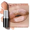 Glitter Lipstick Metallic Shiny Glossy Shimmer Lipstick Silky Velvet Long-Lasting Moisturising Vegan Lip Gloss Women Girls Makeup (#10 SAHARA GOLD)