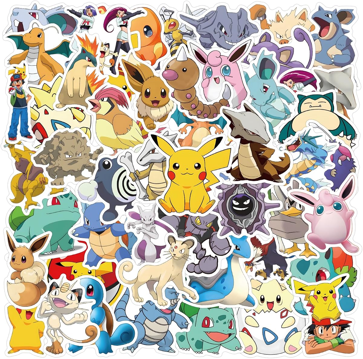 50pcs Cute Anime Cartoon Stickers for Teen Laptop, Cool Monster Waterproof Stickers for Adult Water Bottle, Phone, Computer, Cool Kids Skateboard, Bike, Luggage Graffiti Decal