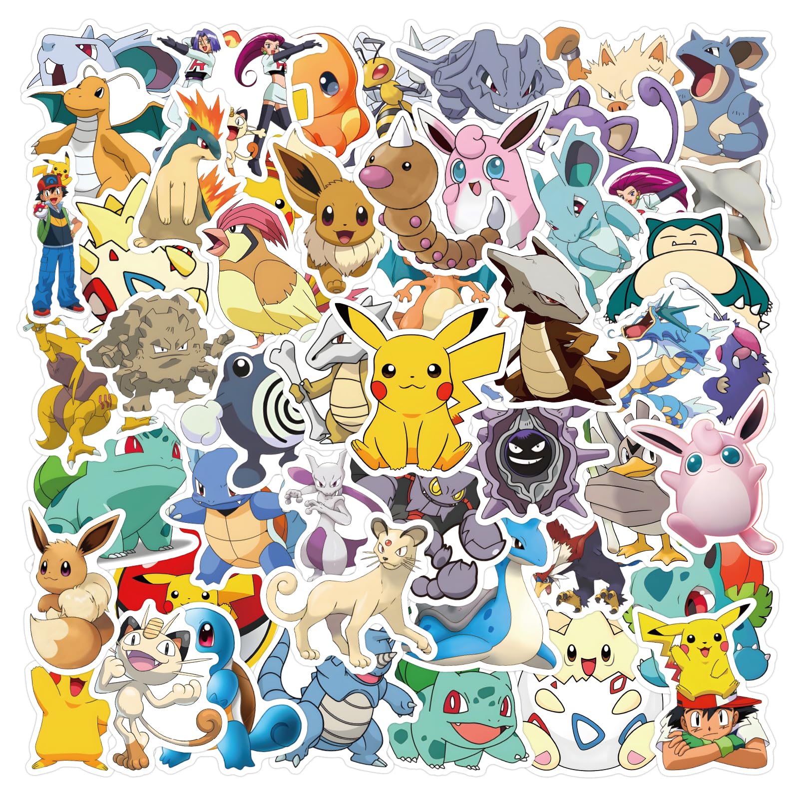 50pcs Cute Anime Cartoon Stickers for Teen Laptop, Cool Monster Waterproof Stickers for Adult Water Bottle, Phone, Computer, Cool Kids Skateboard, Bike, Luggage Graffiti Decal
