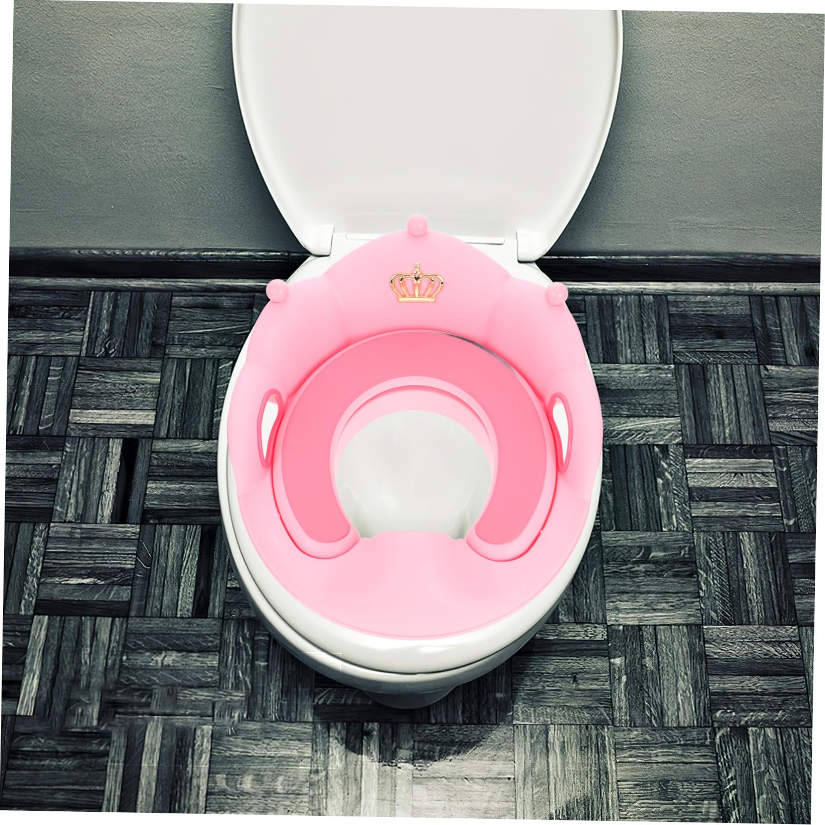 Töpfchensitz mit Abnehmbarem Weichem und Stabilem Griff Komfortabler Toilettensitz für Mädchen und Jungen zum Töpfchentraining Rosa