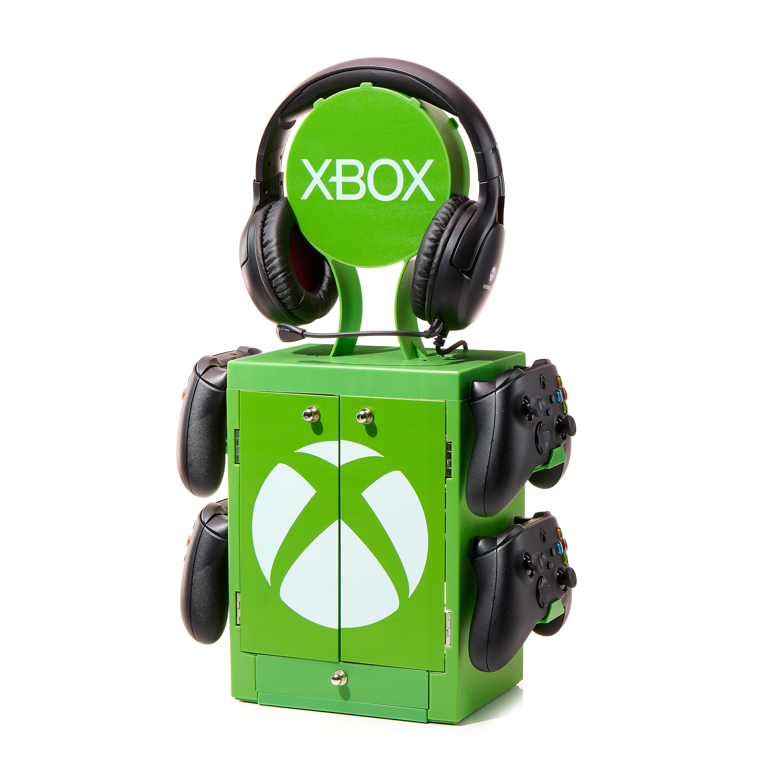 Numskull Offizieller XBOX Grüner Gaming-Schrank, Controller-Halter, Headset-Ständer für PS5, Xbox Series X S, Nintendo Switch - Offizielles XBOX-Merchandise
