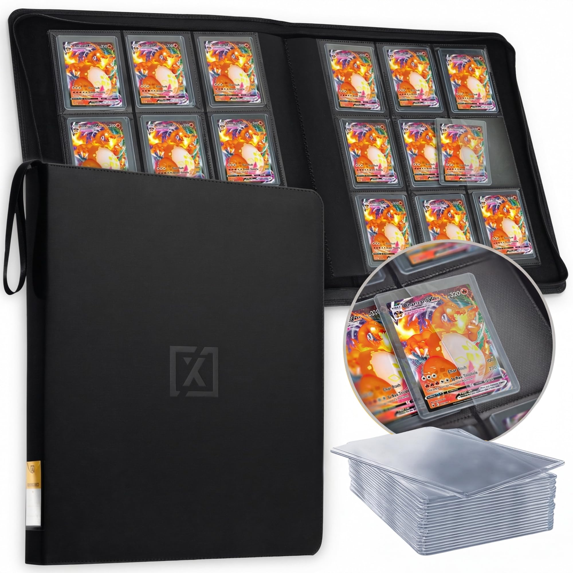 X Pro Toploader Binder | Holds 252 Toploaders 20 Included 9-Pocket Ringless Double-Sided Pockets For Tcg, Sports Premium Top Loader Storage