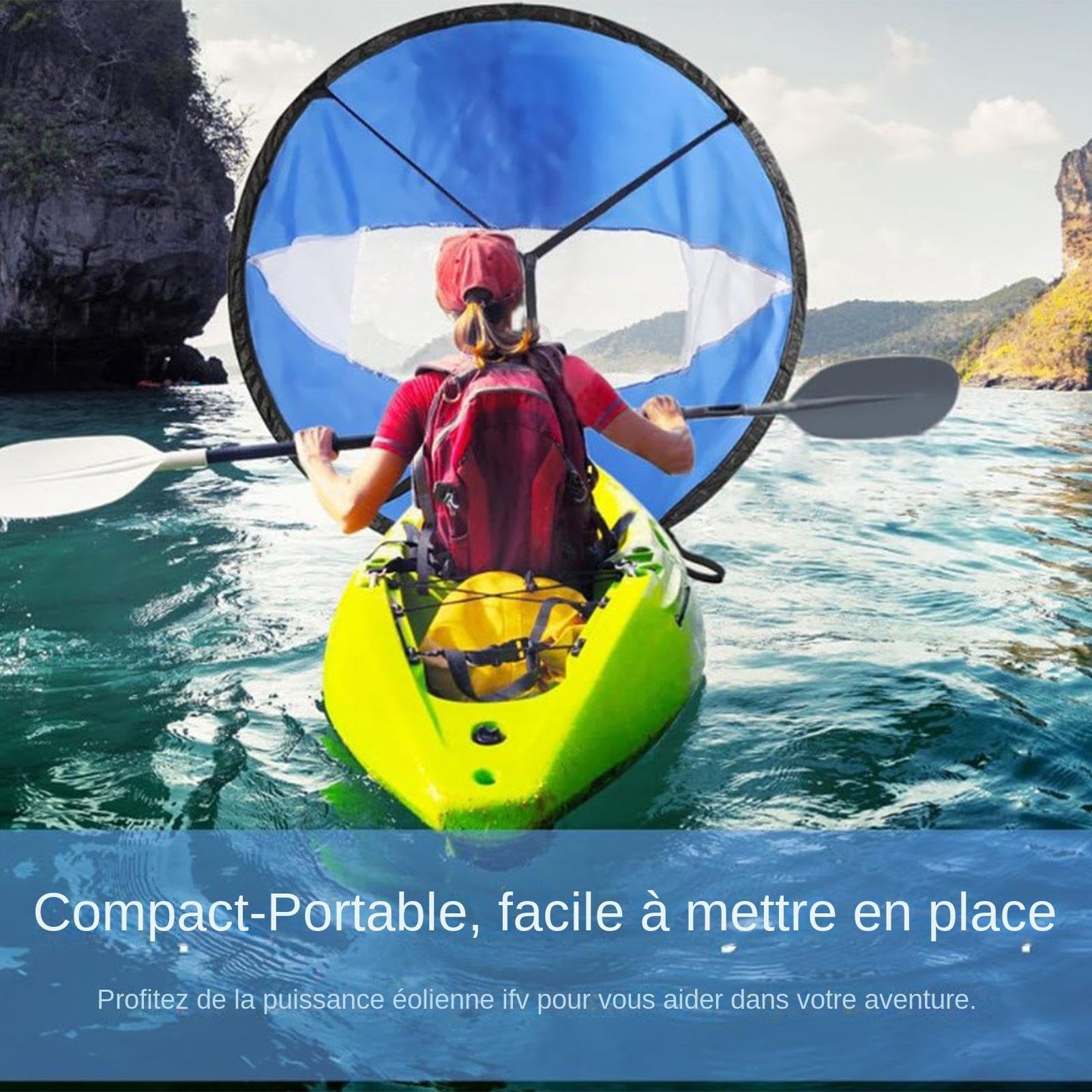 Voile à vent pour kayak pliable | Accessoire de voile de planche à voile pour pagaie