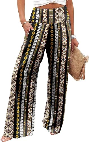 JZC Women's Palazzo Lounge Pants Casual Wide Leg Pants High Waist Flowy Toursers with Pockets