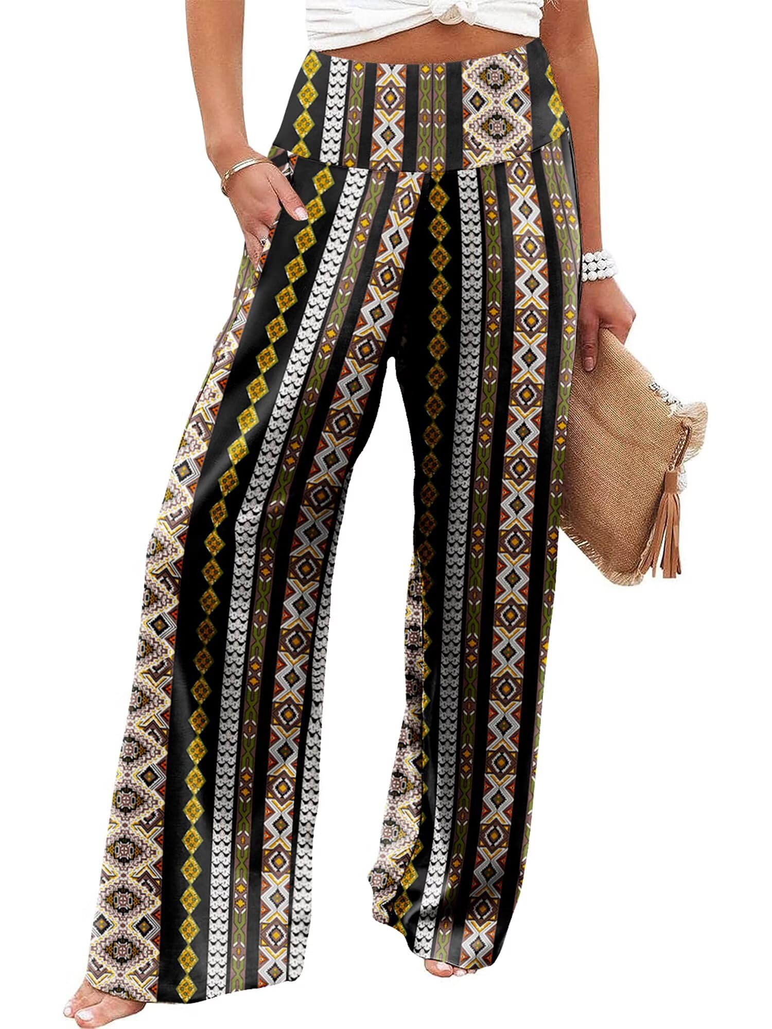 JZC Womens Palazzo Lounge Pants Casual Wide Leg Pants High Waist Flowy Toursers with Pockets