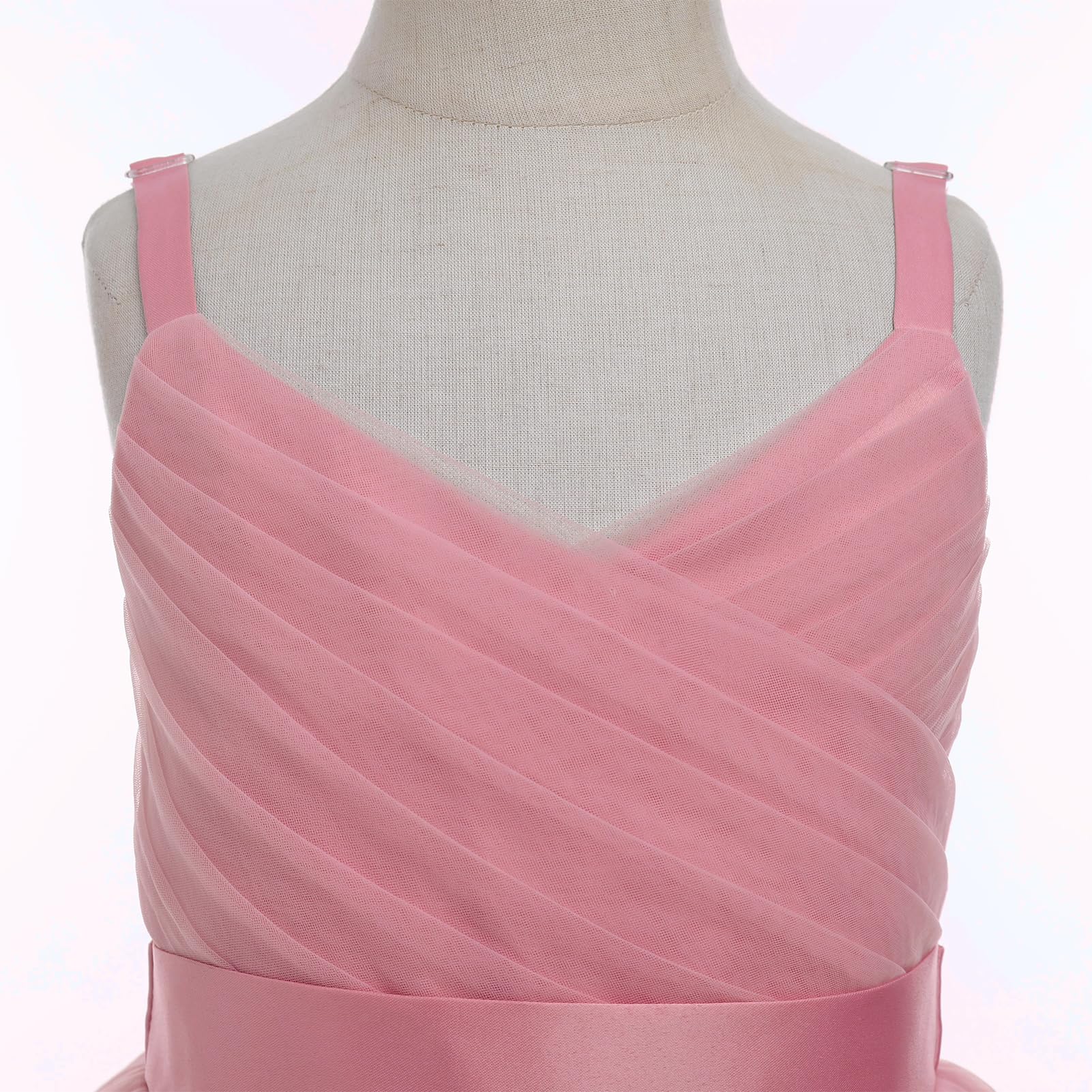 FYMNSI Blumenmädchen Kleid Kinder Mädchen Träger V-Ausschnitt Ärmellos Hochzeit Geburtstag Partykleid Prinzessin Maxikleid Langes Abendkleider