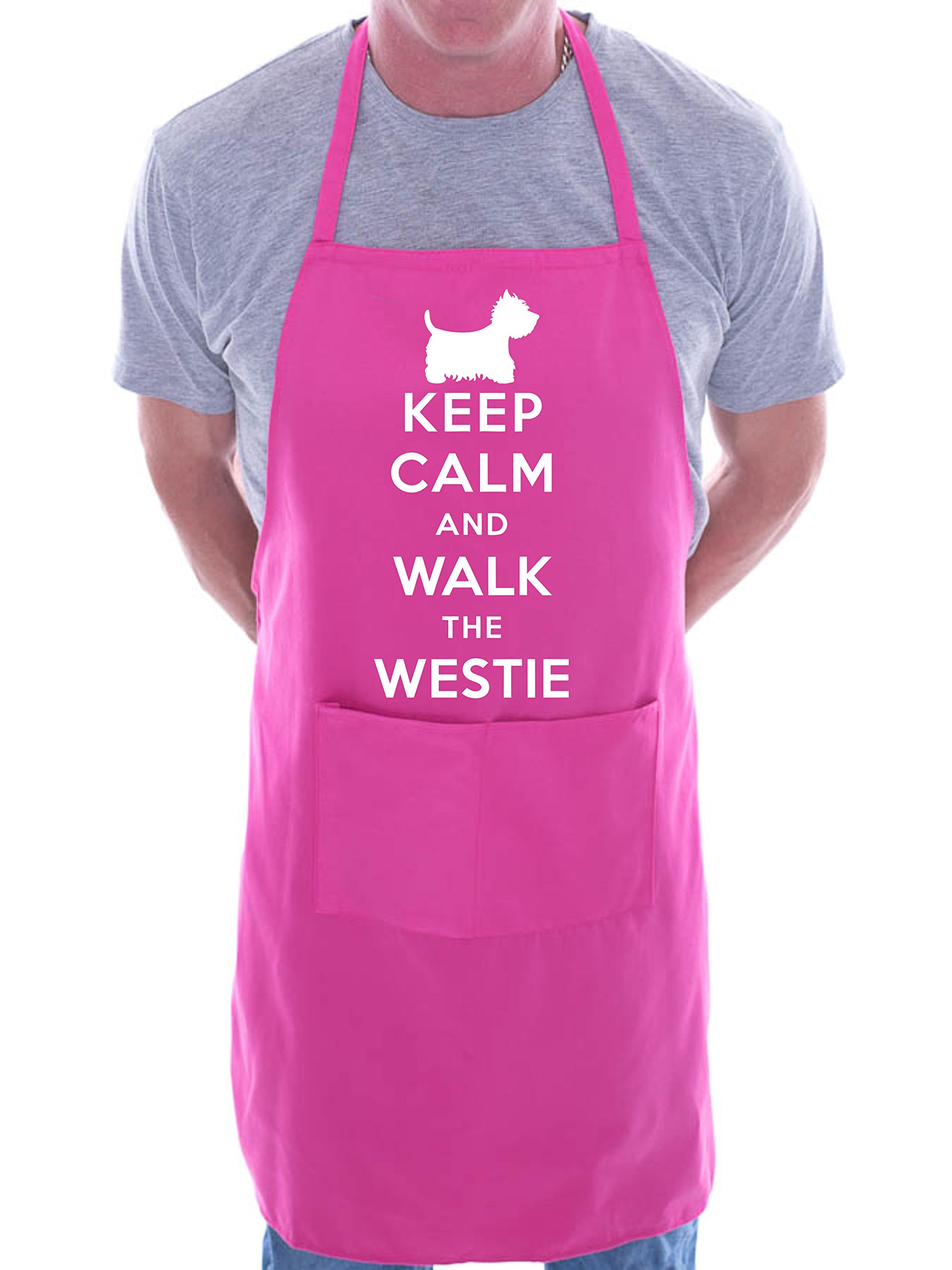 Print4U Keep Calm Walk The Westie Dog Lover BBQ Cooking Novelty Apron Pink