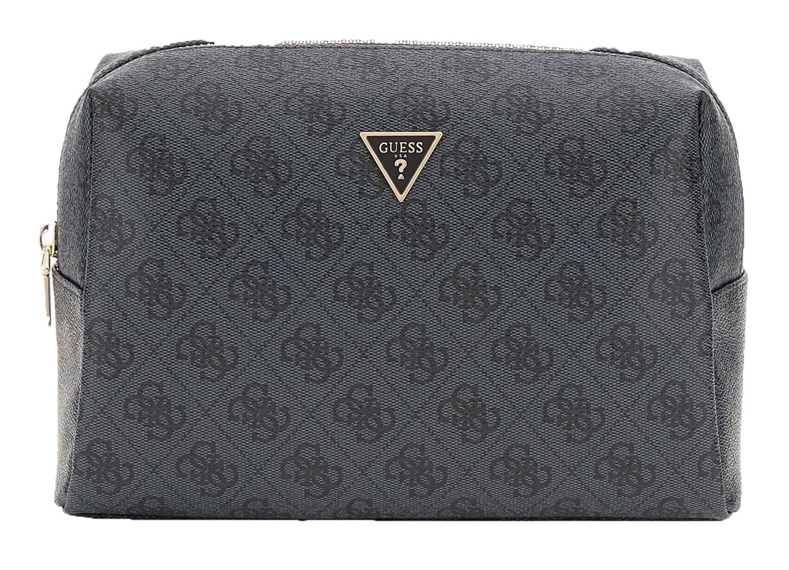 Guess Orlina Double Zip Cosmetic Bag Coal Logo-image