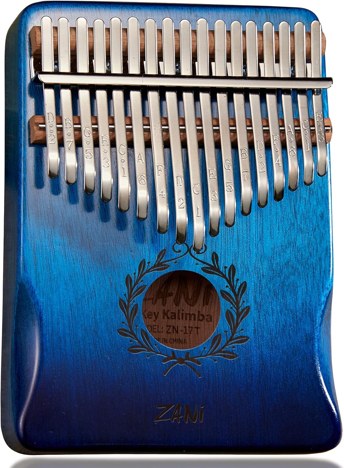 Kalimba Thumb Piano 17 Keys with Engraved Notes Olive