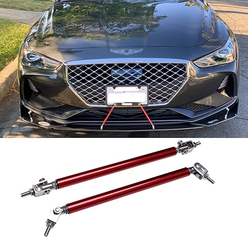 Rich Choices Barras de amarre ajustables de 10 a 13 pulgadas para parachoques delantero, se adaptan a la mayoría de vehículos, color rojo