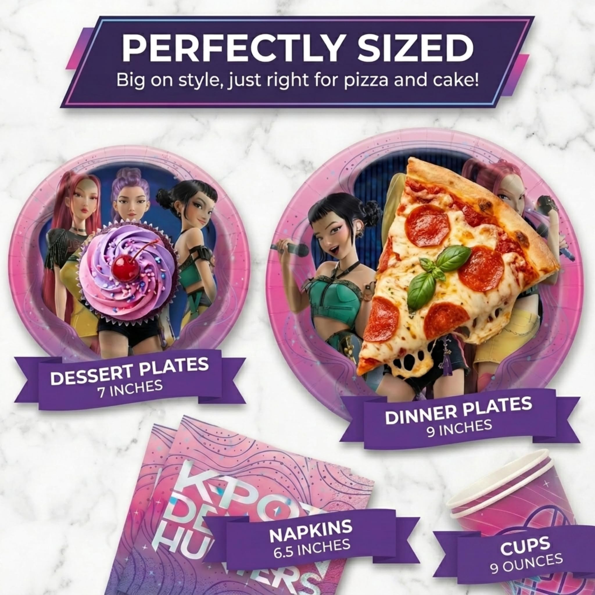 KPop Demon Hunters Party Decorations - Plates & More -4 KPop Demon Hunters Party Decorations - Plates & More -4