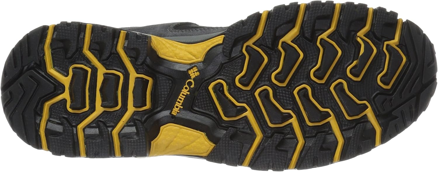 Columbia Men's Granite Ridge Mid Waterproof Boot, Breathable, Microfleece Lining 7.5 Dark Grey/Golden Yellow