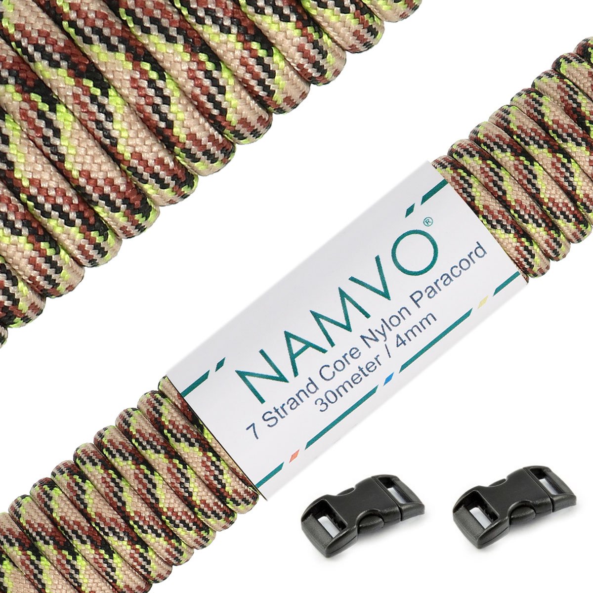 Namvo 550 Paracord Mil Spec Type III 7 Strand Parachute Cord Total Length 100ft/30 Meters Spots/Stripes/Camouflage — view 44