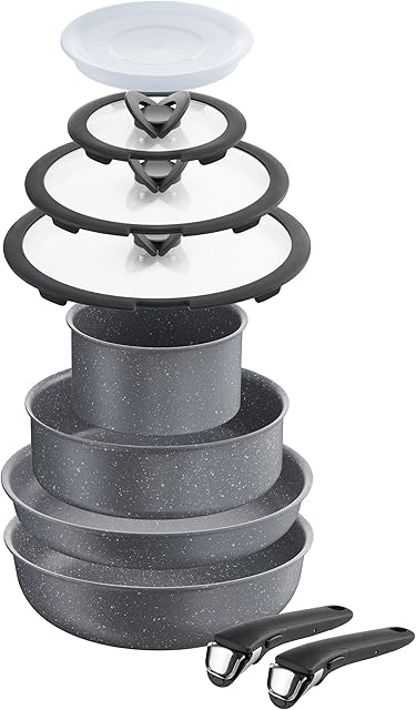 Lagostina cooking pot, Ingenio induction, Stainless Steel, Effetto Pietra, 10 pezzi