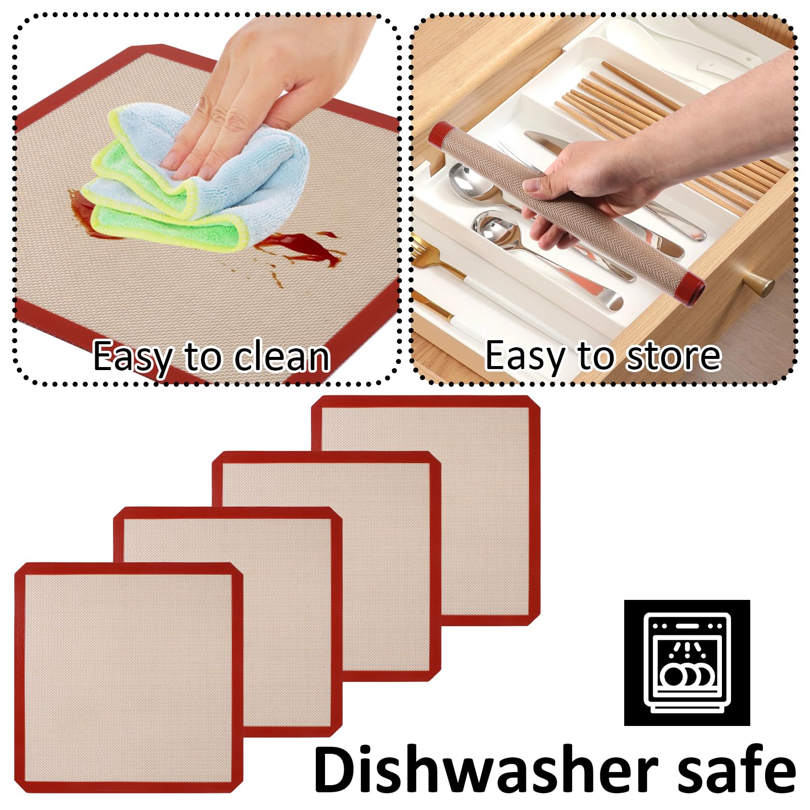 Wiederverwendbare quadratische Silikon-Backmatte für 30,5 cm Kuchenform, 30,5 x 30,5 cm, Käsekuchenpfanne/Toaster/XL-Luftfritteuse, 30,5 cm, quadratische Silikonmatte in Lebensmittelqualität, für