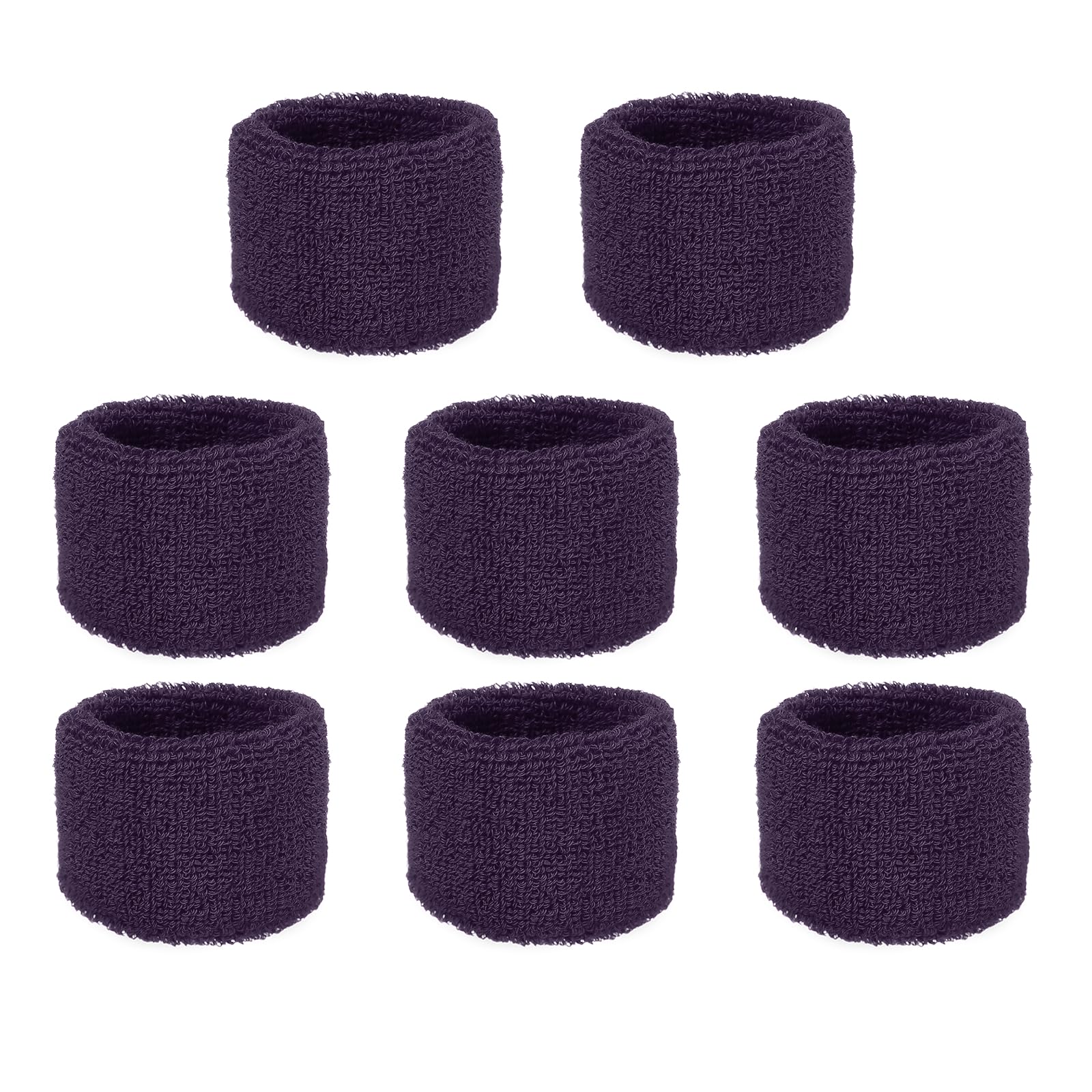 YELARXI Wrist Bands for Sweat, Sports Wrist Sweat Bands, Sports Wristband Sweatbands Breathable Absorbent Tennis Wristbands 8 Pcs & Dark Purple -Fitting for Basketball/Football/Gym