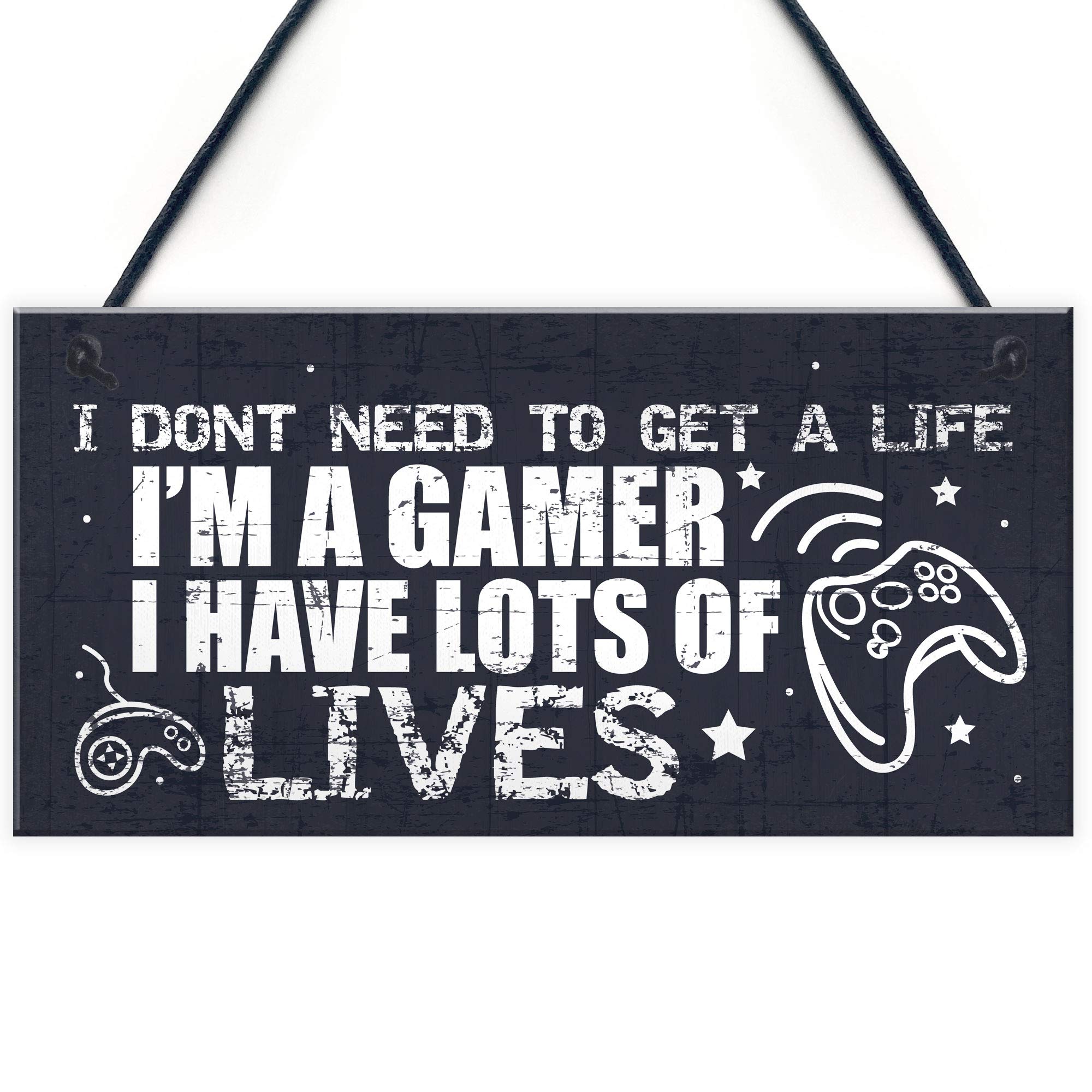 Red Ocean I Don't Need To Get A Life I'm A Gamer Bedroom Accessories Funny Novelty Hanging Door Plaque Birthay Son Dad Gift
