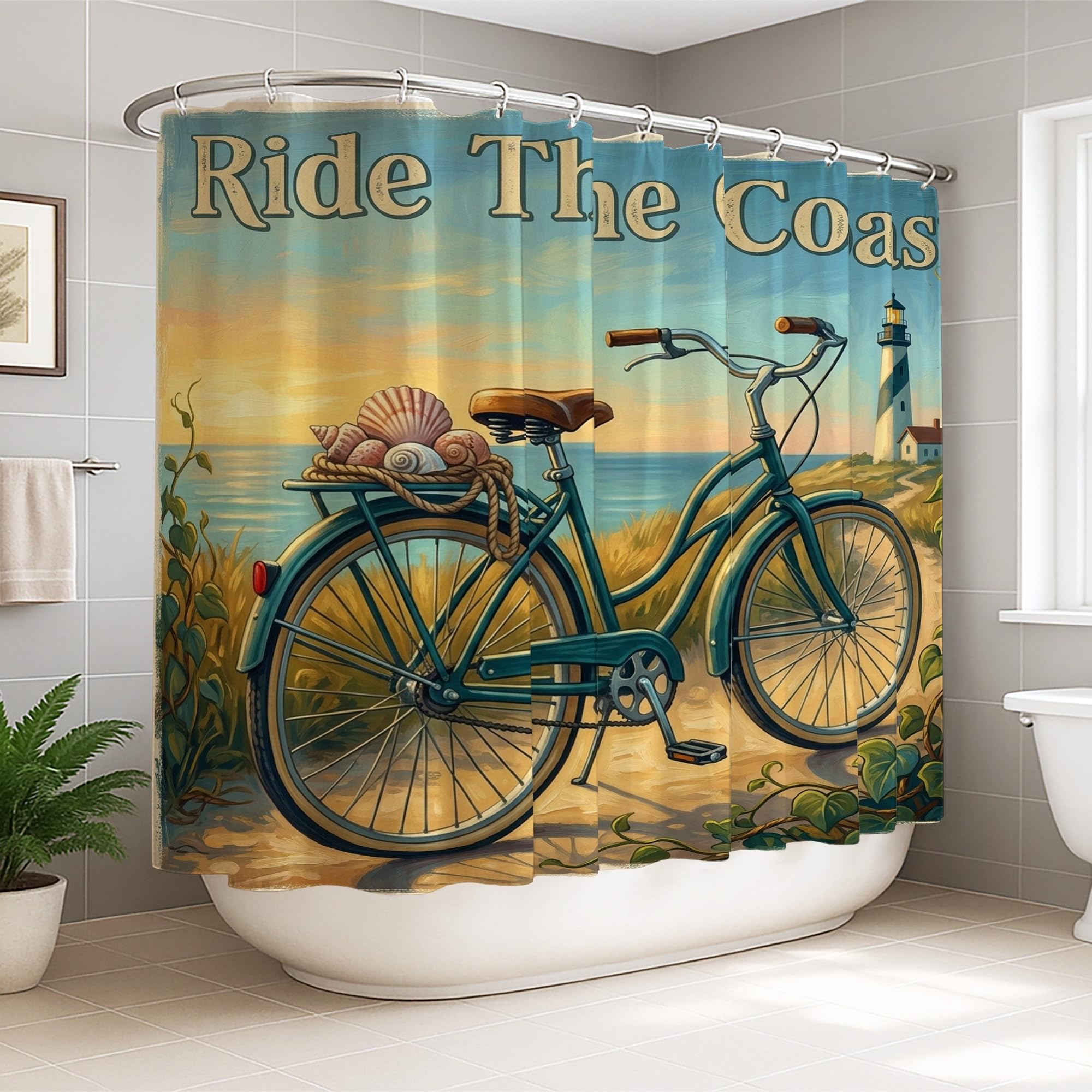Rideau de douche extra large 274x183 cm imperméable bleu en toile polyester pour douche d'hôtel