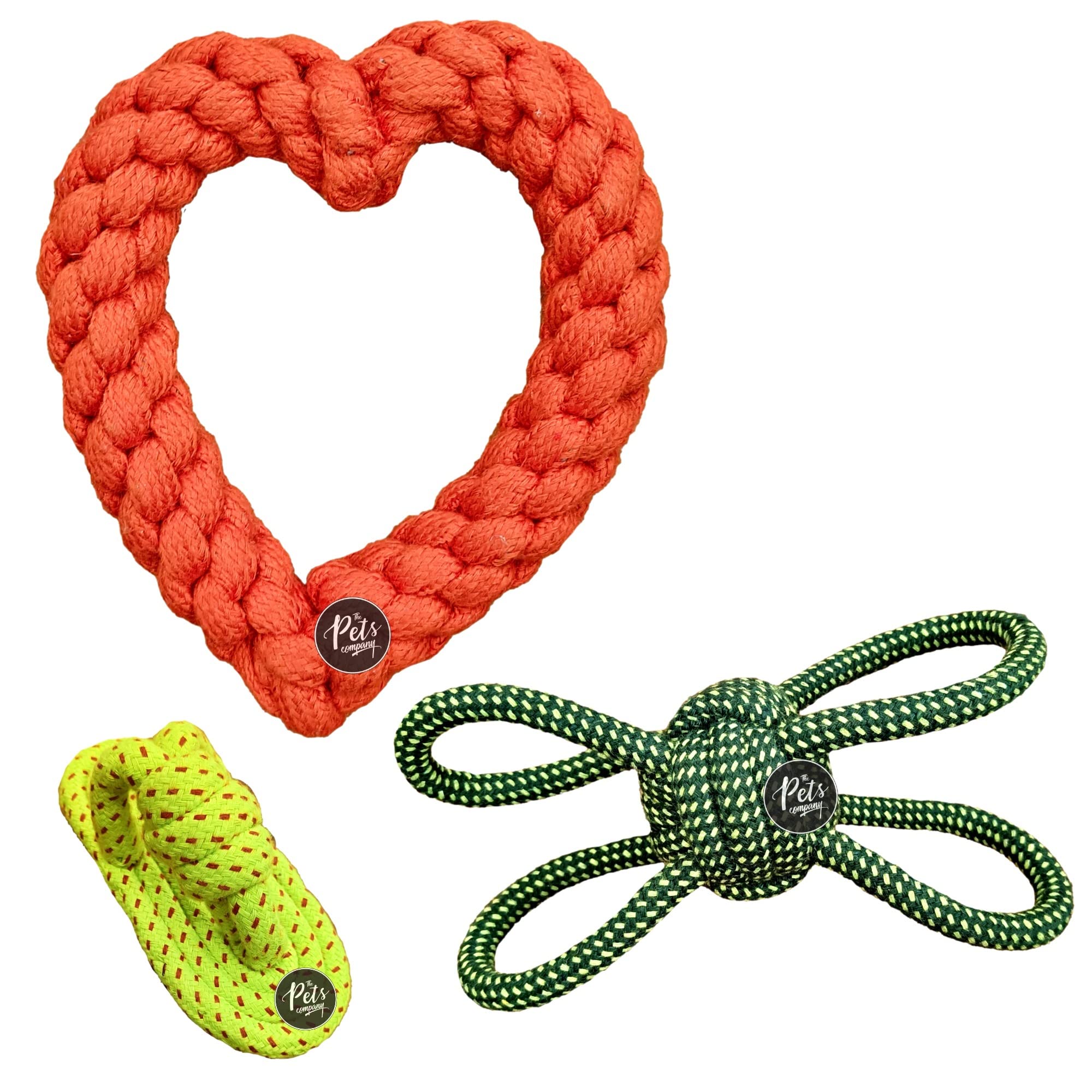 The Pets Company Christmas Dog Chew Toys for Puppy Teething & Training (Heart + Butterfly + Chew Slipper), Dog Rope Toy Combo of 3 for Small & Medium Dogs (B0BQGNQPZV) Amazon Price History, Amazon Price Tracker