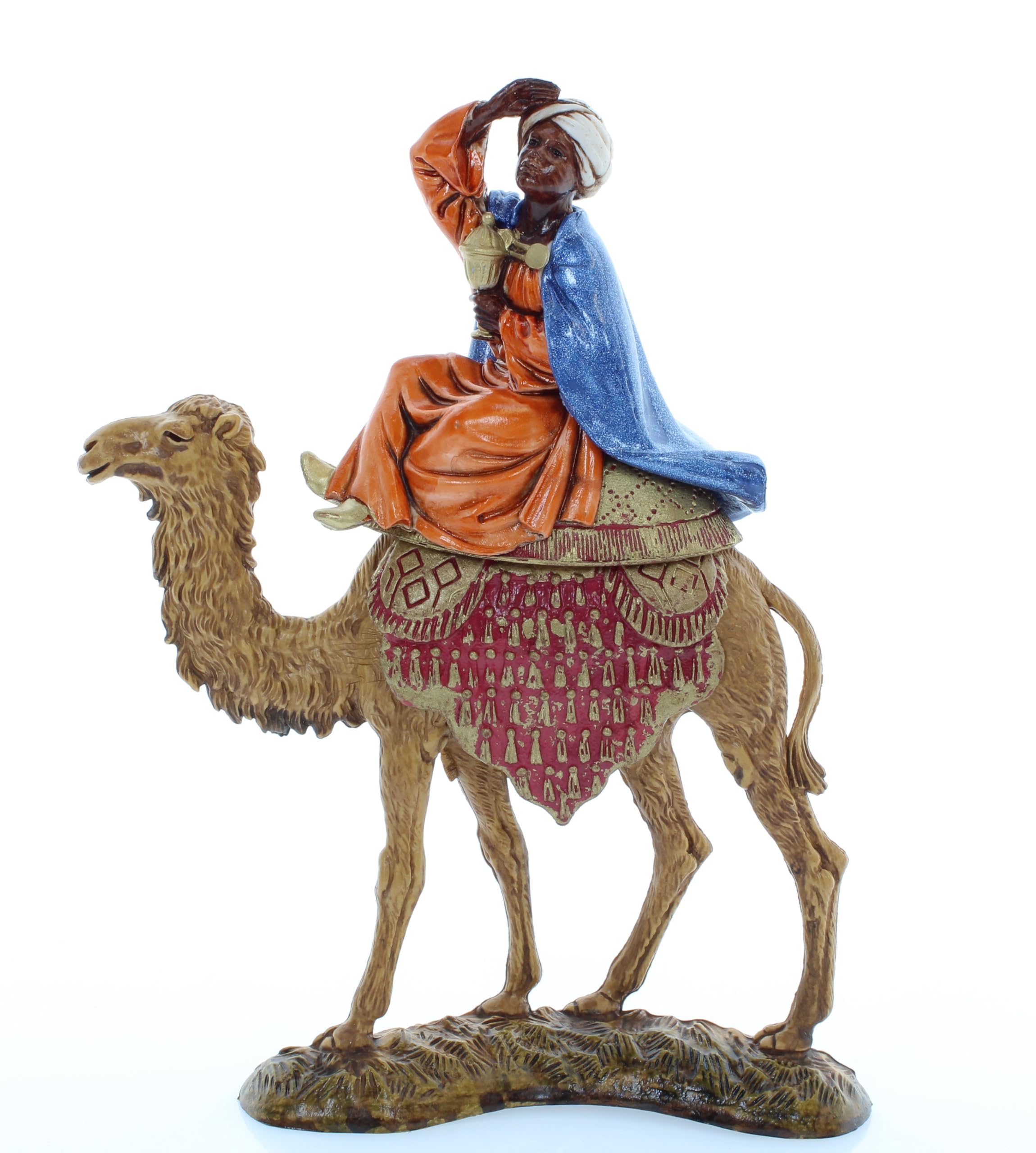 Moranduzzo Reyes Magos a Camello para Belén de 10 cm – Set 3 Figuras, Escala 1:20 – Standard 10, Estilo '700, Pintadas a Mano, Producto Oficial, Made in Italy, Escultor M. Landi
