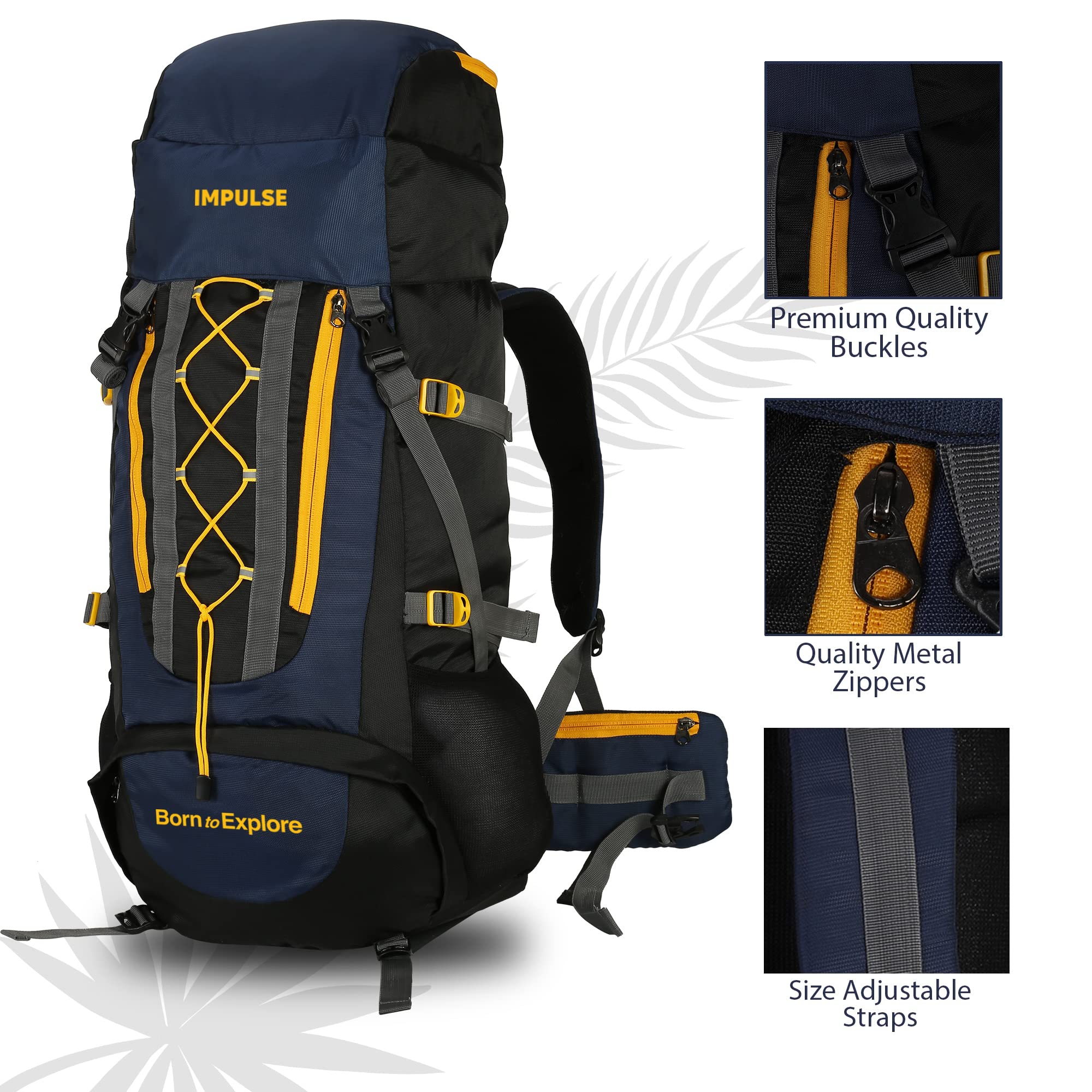 Impulseloops Rucksack Bags 75 Litres Travel Bag For Men Tourist