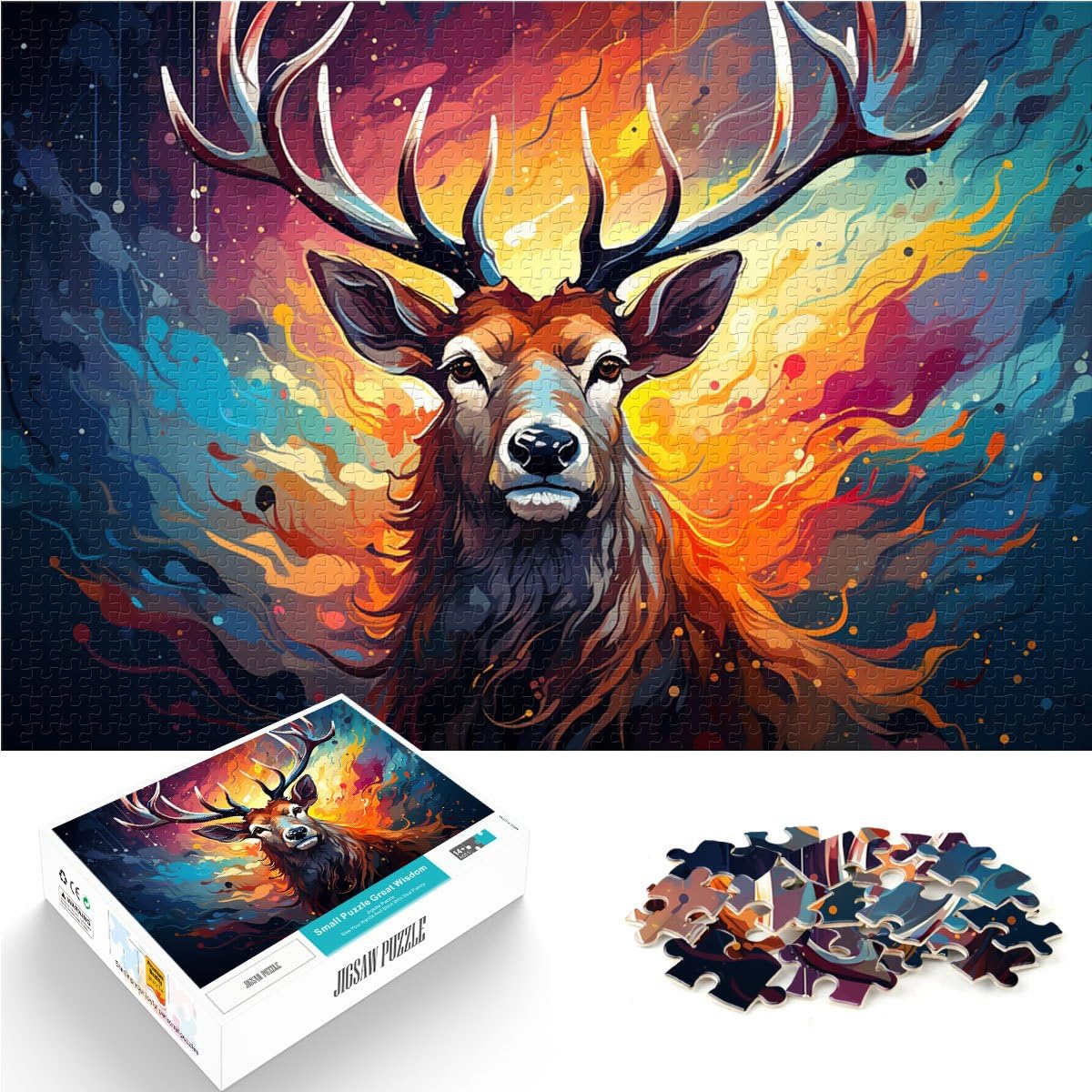 1000 Adult Pieces Jigsaw Puzzle animal of elk For Family Fun 50x70cm Fun at Home Activities Birthday Present Travel Gifts — image 1