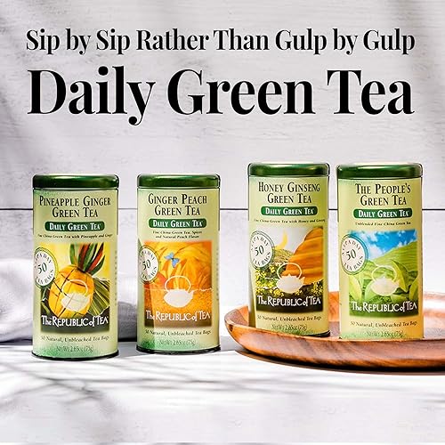 Miniatura 4 de The Republic of Tea miel ginseng té verde, saquitos de té, relajante mezcla gourmet de té verde chino