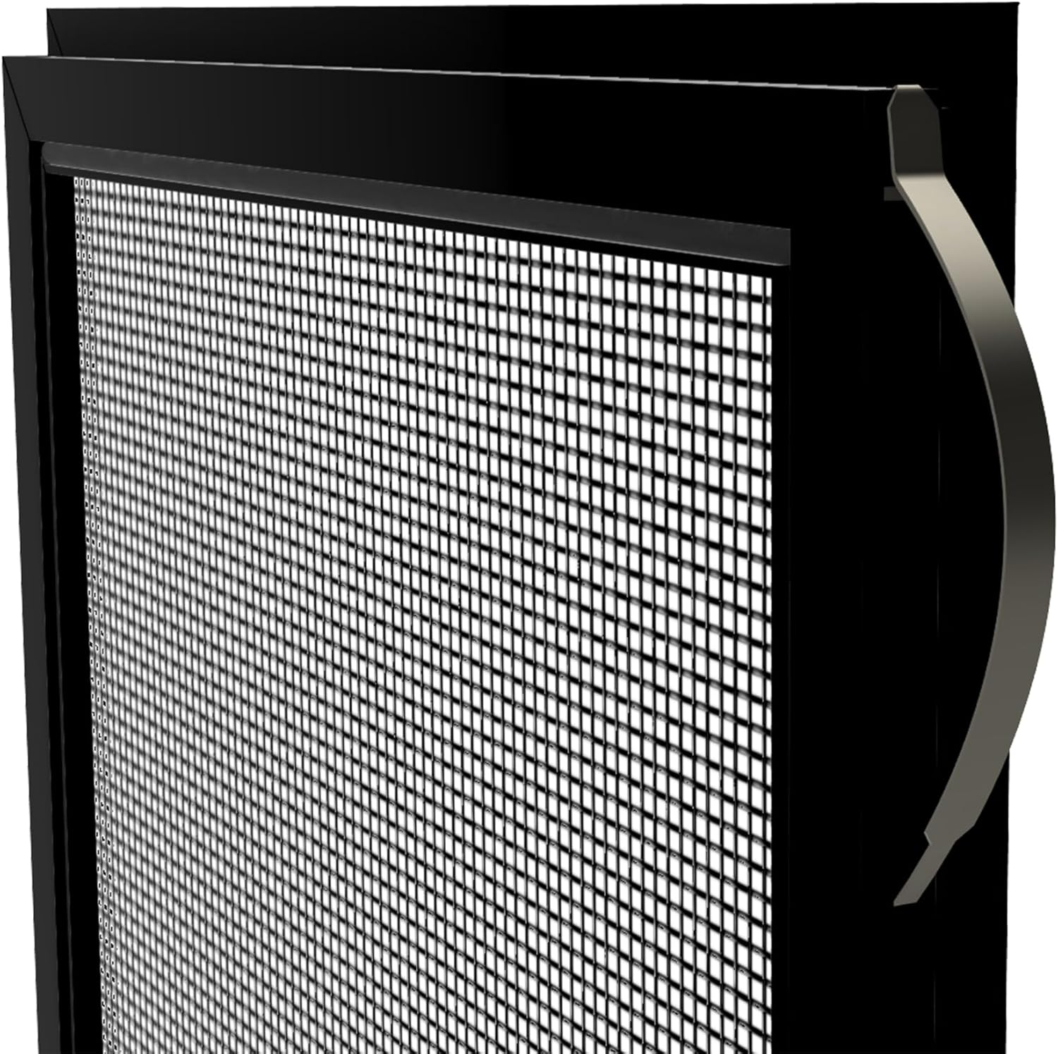 Custom Window Screen Replacement - Assembled Casement Screen (CA1). Casement Window Screen Uses Two Leaf Springs and Flange System for Superior Seal in Your Window Frame