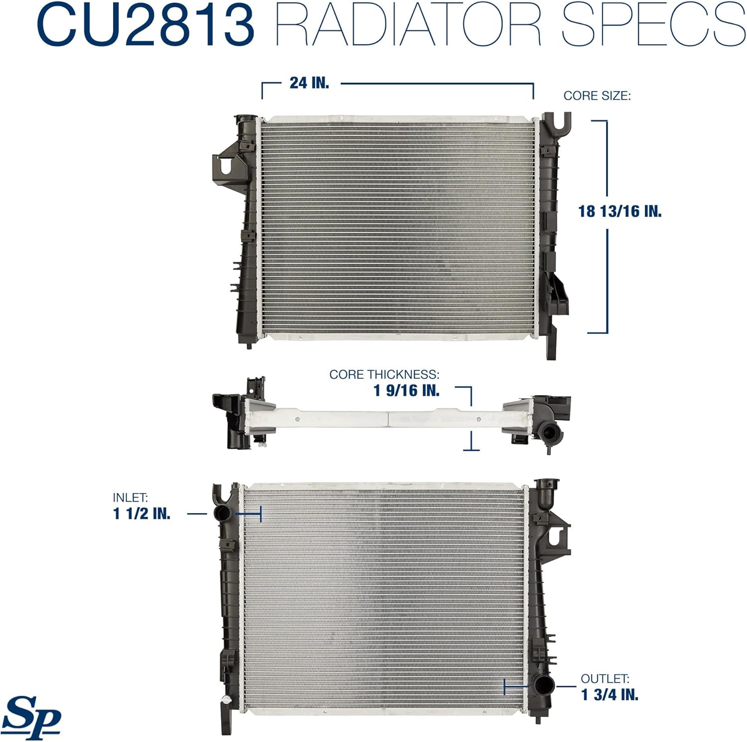 Spectra Premium CU2813 Radiator Compatible With Dodge Ram 1500, 2500 and 3500