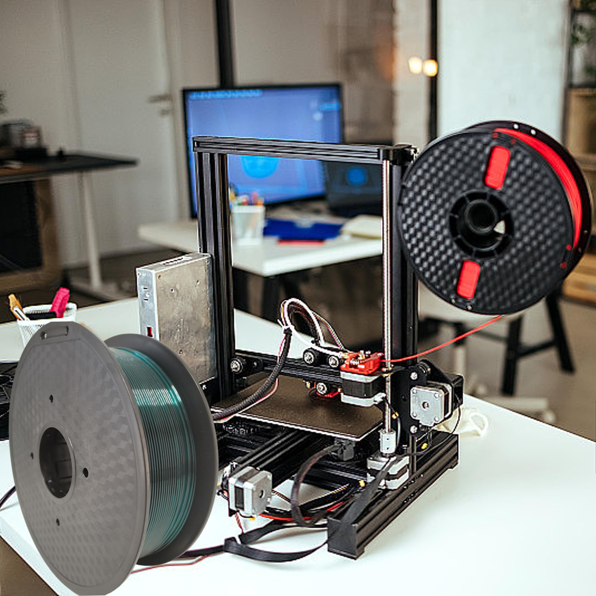 3D Druck Verbrauchsmaterialien, transparent grün, 1.75mm Drahtdurchmesser, PETG Material für 3D Druck, Umweltfreundliche Verbrauchsmaterialien Sind Biologisch Abbaubar Drucker