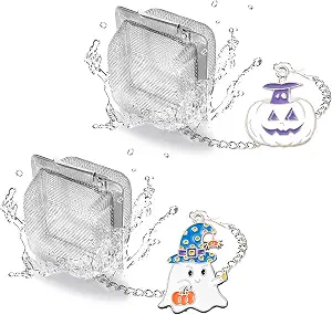 PUSCOBSY Halloween Tea Infuser Set, 2-Piece Stainless Steel Tea Strainer Set