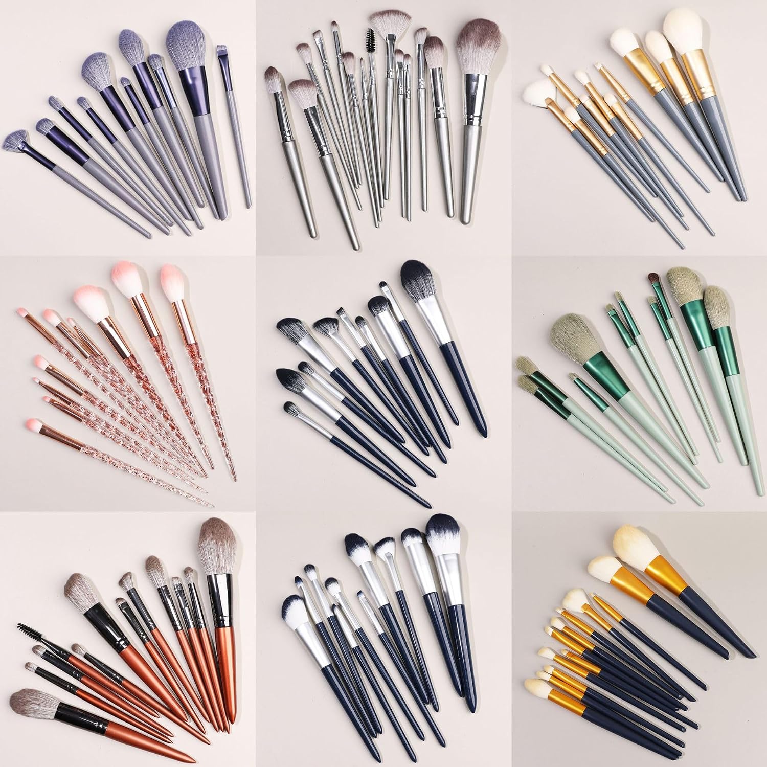 Makeup Brush Set 8 Pcs Premium Synthetic Foundation Powder Concealers Eye shadows Blush Makeup Brushes，Green image 4