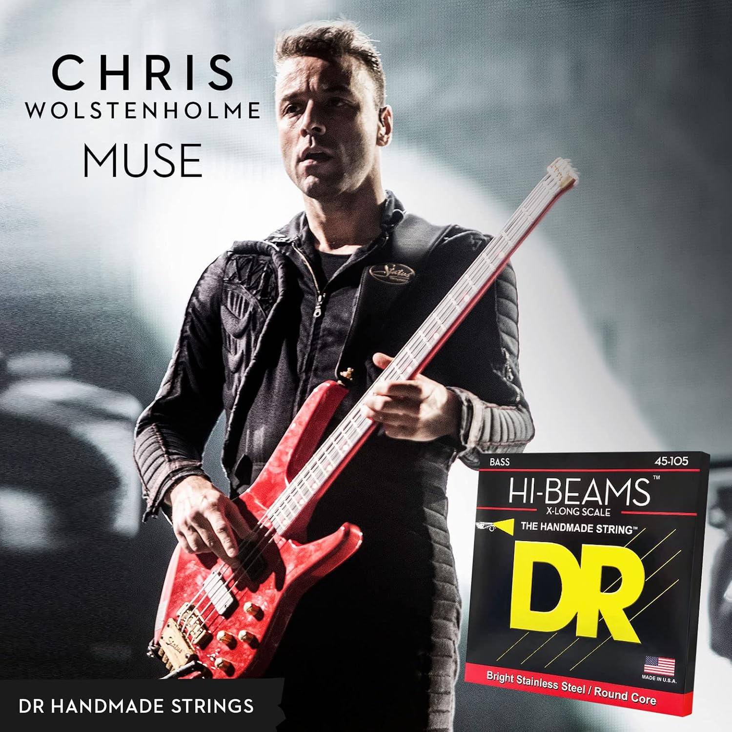 DR Strings Hi-Beam - Stainless Steel Round Core 45-105