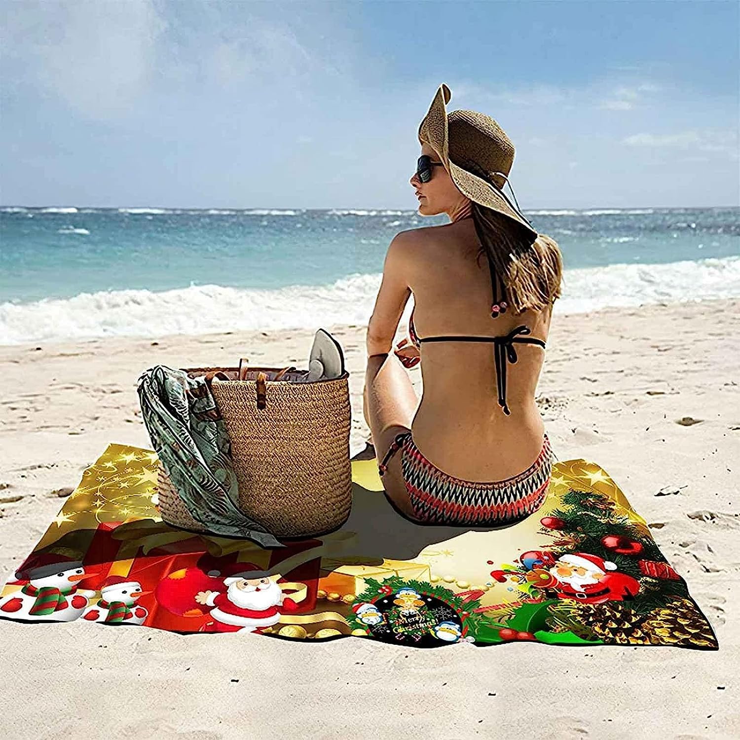 Badetuch XXL 200 X 200 cm, Mikrofaser Schnelltrocknend Strandtuch 3D Strandhandtuch Sauna Badehandtuch Yoga Handtuch Strandtücher Strandlaken Duschtuch Duschhandtuch -1S5J