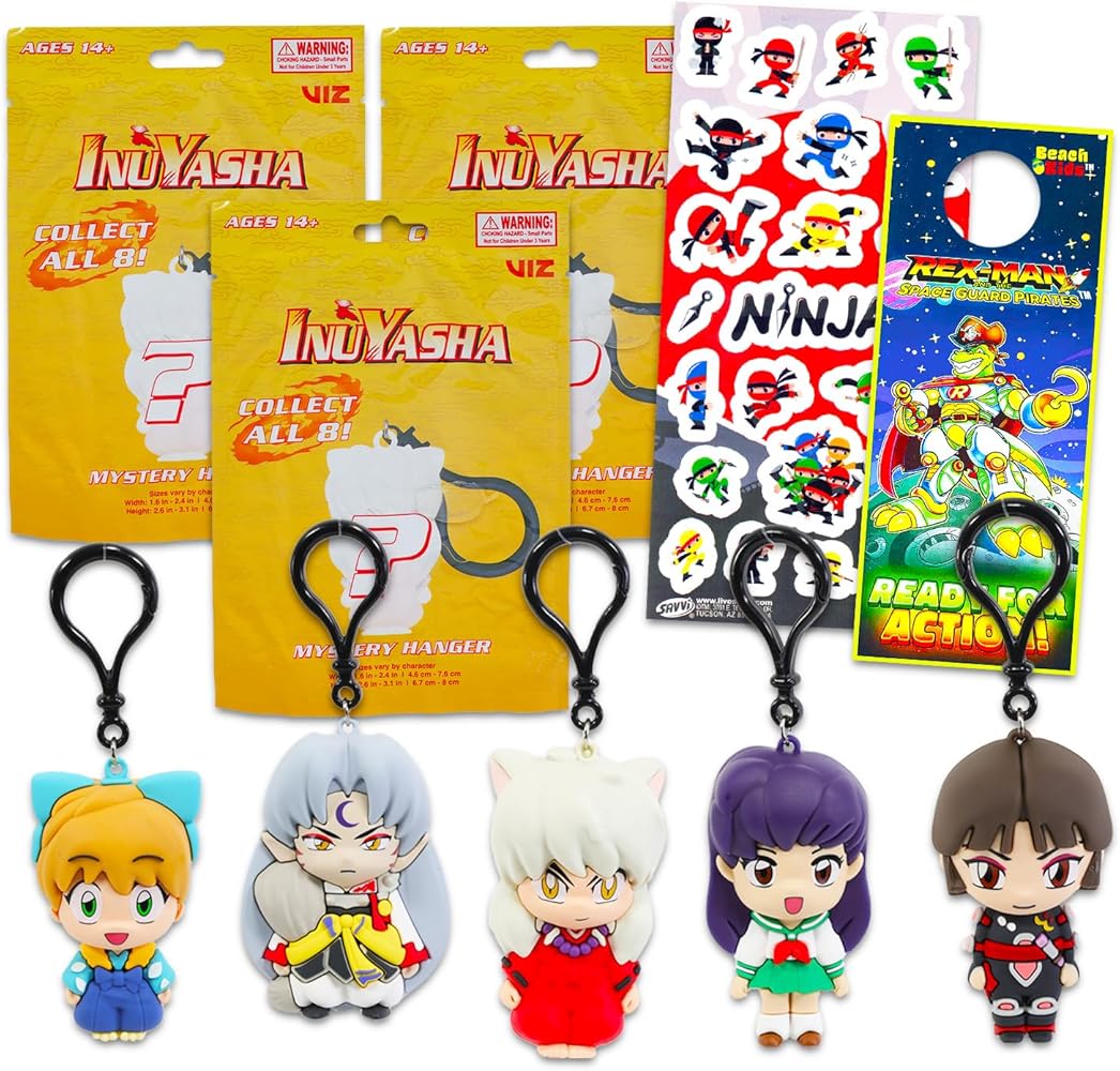 Inuyasha 3-Pack Blind Bag Keychain Mystery Figures Plus Stickers