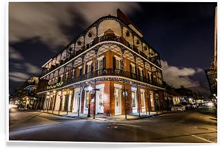 Lantern Press 8x12 Inch Art Print Wall Decor, New Orleans, Louisiana, Downtown French Quarter at Night