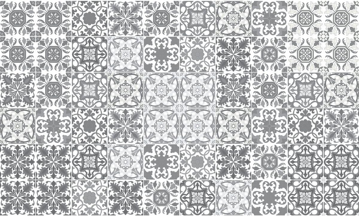 Ambiance Sticker Self-Adhesive Decorative Wall Decal Cement Tile for Bathroom and Kitchen Vintage Nuance de Gris