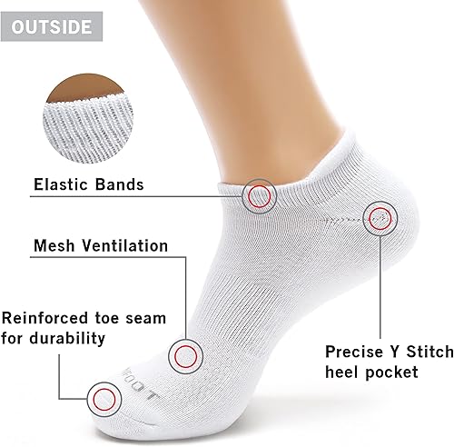 Miniatura 7 de MONFOOT 5-10 pares de calcetines deportivos acolchados para correr con lengüeta en el talón para hombres y mujeres