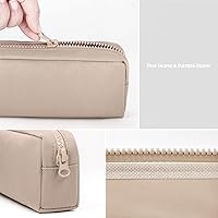 Vista 5 de Estuche para lápices de gran capacidad, bolsa de color puro para bolígrafos con cremallera, bolsa de almacenamiento estacionaria para oficiales Caqui