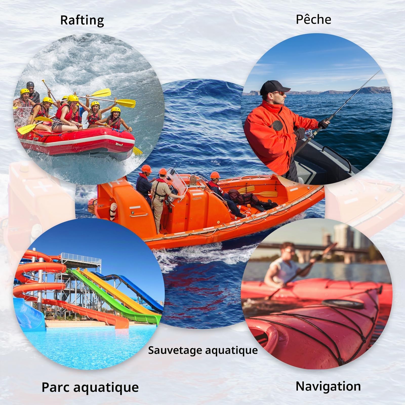 NewDoar 12KN Corde Flottante Marine 10mm Corde d'amarrage 10M/20M/30M Corde d'amarrage pour la Navigation, Le mouillage, Le Camping, la pêche et l'auvent de Tente avec 2 crochets-Orange/20M