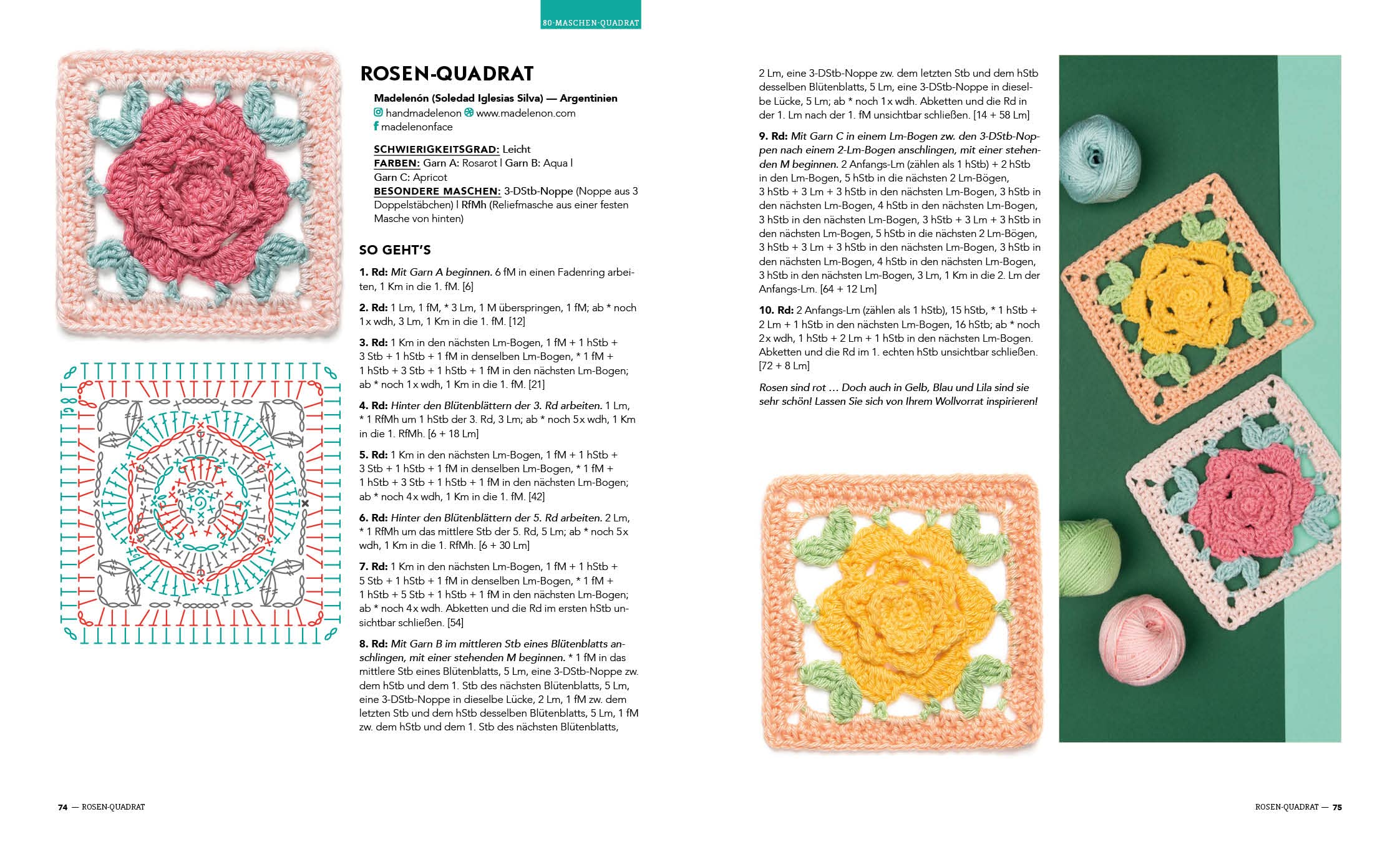 Musterbibel Granny Squares: Machs bunt! 100 Granny-Square-Designs für individuelle Häkeldecken, Patches und mehr