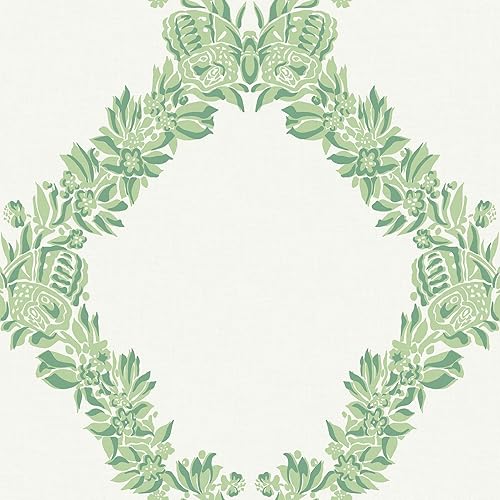 Miniatura 1 de Scalamandre Valentino Wreath - Papel tapiz para despegar y pegar, color rosa