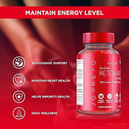 Miniatura 8 de Gomitas Joy Keto ACV para pérdida de peso avanzada, digestión mejorada, bloqueador de carbohidratos, vitamina B12 (60 gomitas)