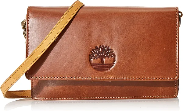 Timberland Women's Rfid Leather Crossbody Bag Wallet Purse, Cognac (Altroz), One Size