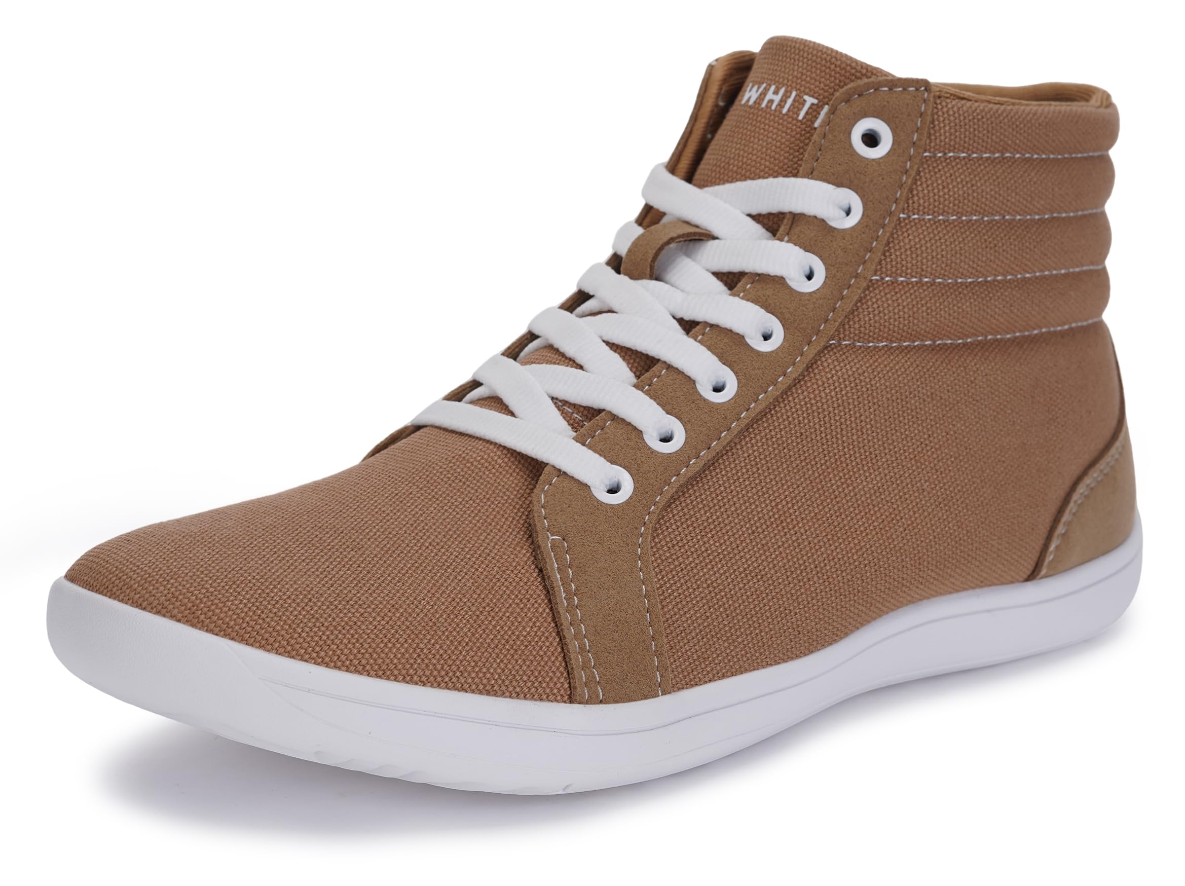 WHITIN Men's Wide Hi-top Minimalist Barefoot Sneakers | Zero Drop Sole | Cushioned Ankle Support