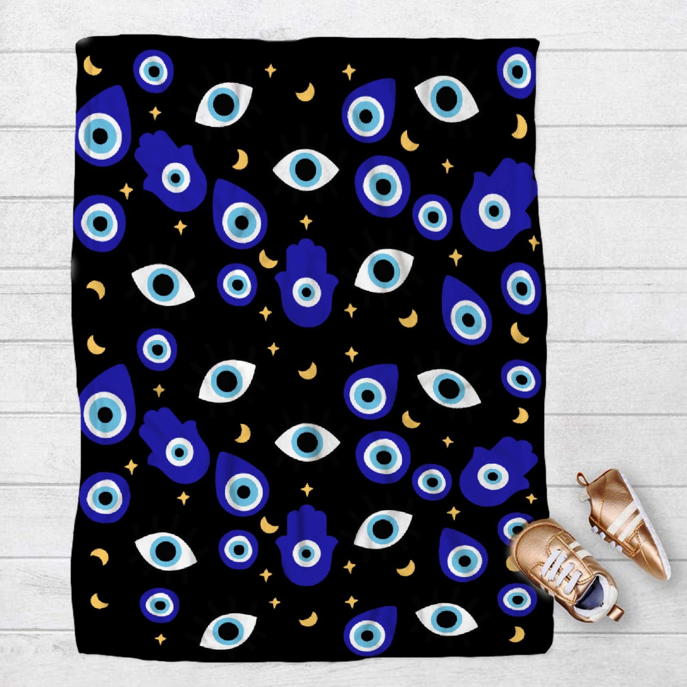 Todeyya Evil Eyes Blanket Baby Blanket, Super Soft Warm Toddler Throw Newborn, Infant Nursery Blanket for Stroller, Crib Birthday Gifts XS 30x40 in for Pet/Toddler